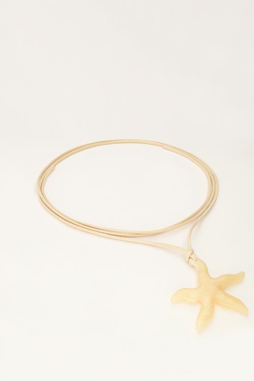 Ocean beige koord ketting met zeester