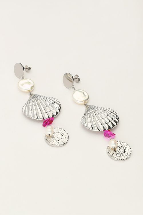 Ocean earrings with seashell and pearls | My Jewellery