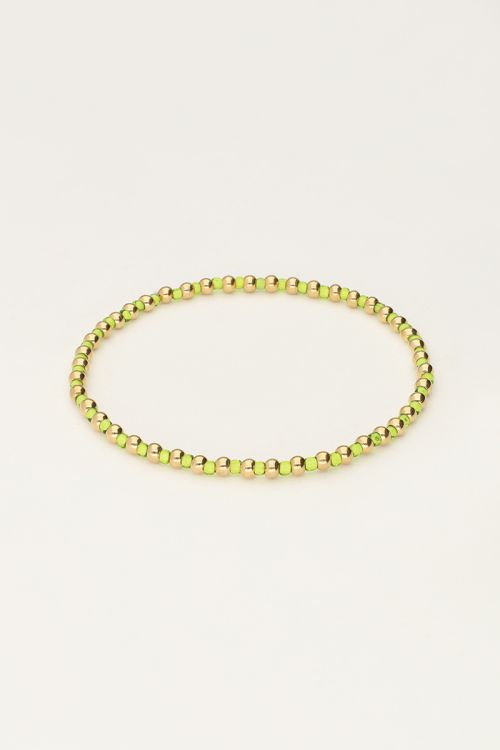 Ocean elastisches Armband und Perlen Limette
