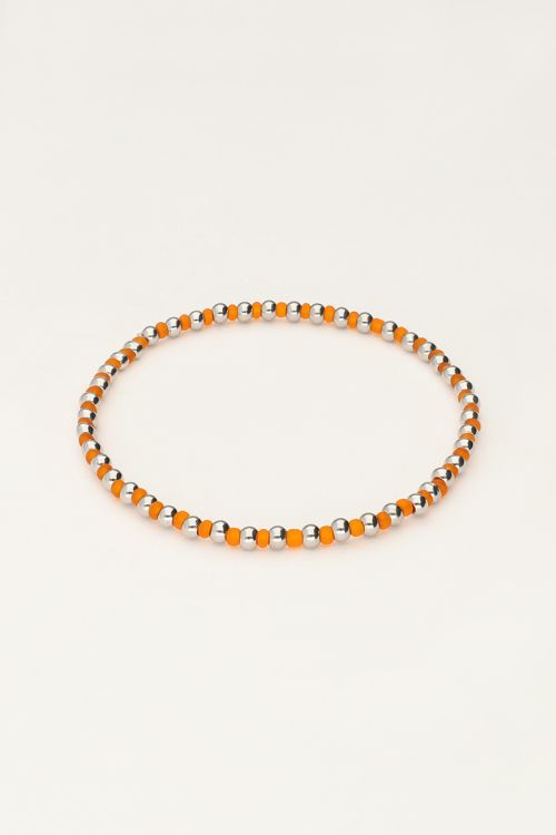 Ocean elastic bracelet with orange beads | My Jewellery