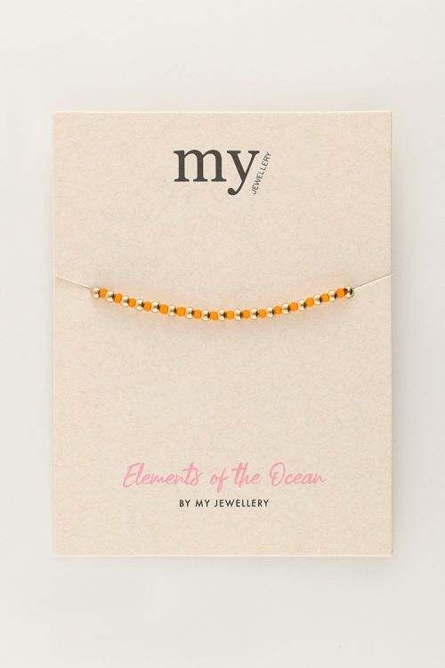 Ocean elastic bracelet with orange beads | My Jewellery
