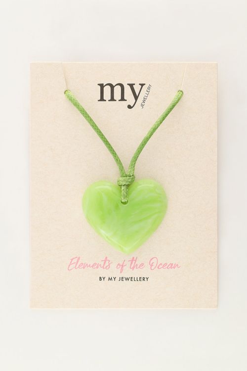 Ocean groene koord ketting met hart
