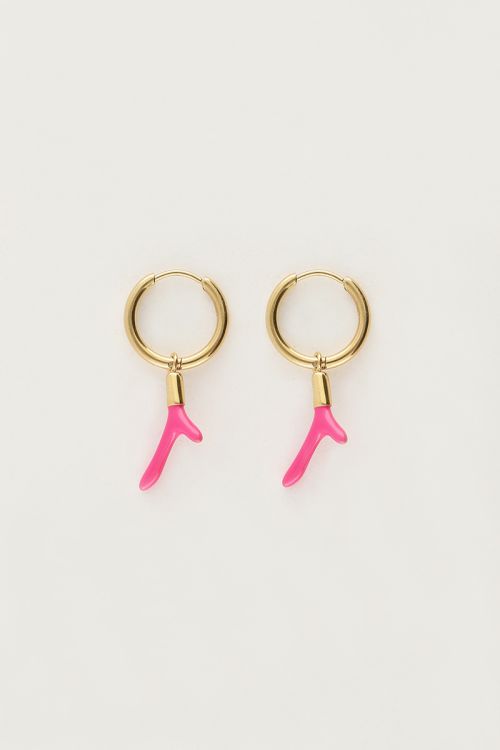 Boucles d'oreilles Océan avec corail rose 