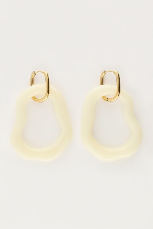 Ocean beige hoop earrings organic shape large | My Jewellery