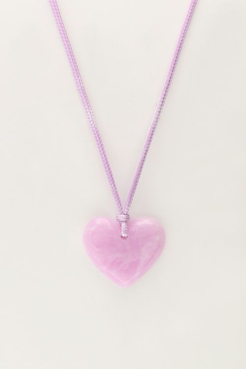 Ocean lila koord ketting met hart