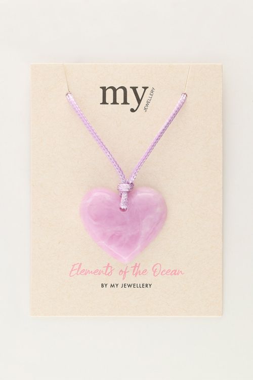 Ocean lila koord ketting met hart
