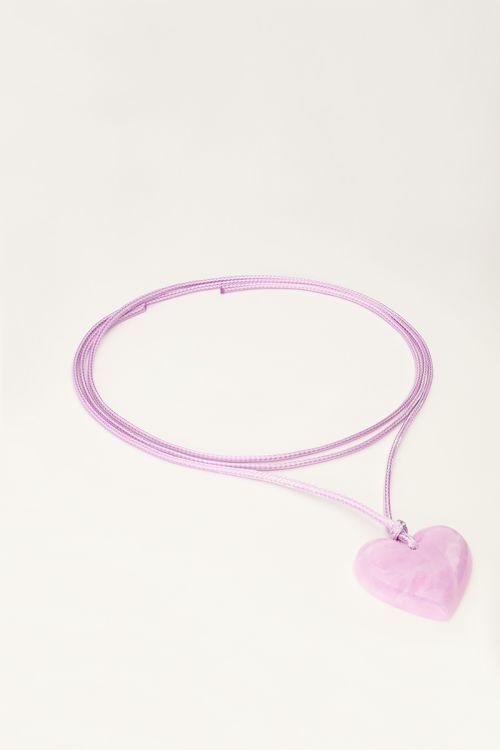Ocean lila koord ketting met hart