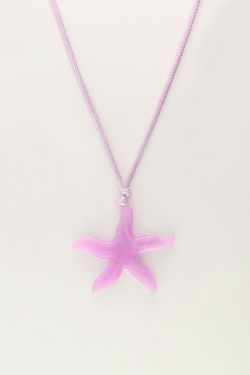 Ocean lilac cord necklace with starfish