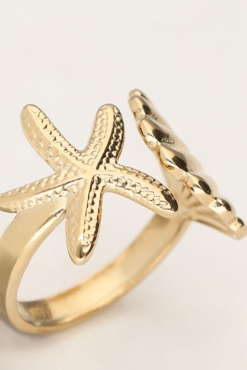 Ocean ring met schelp en zeester