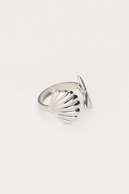 Ocean ring met schelp en zeester