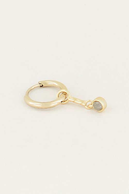 Einteiliger Ohrring mit Labradorit Charm, Ohrring mit Charm
