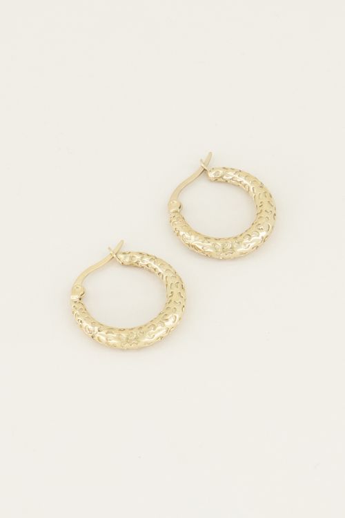Small hoop earrings with pattern | Small hoop earrings from My Jewellery
