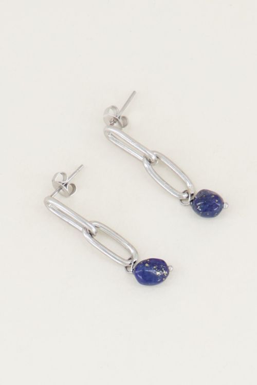 Oorhangers lapis lazuli steen, edelsteen oorbellen