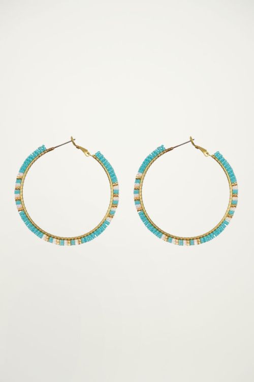 Blauwe oorringen kraaltjes My Jewellery