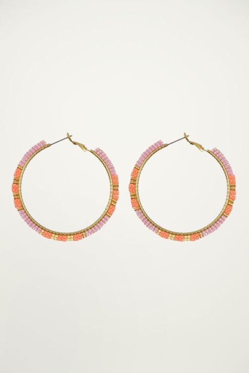 Roze oorringen kraaltjes My Jewellery