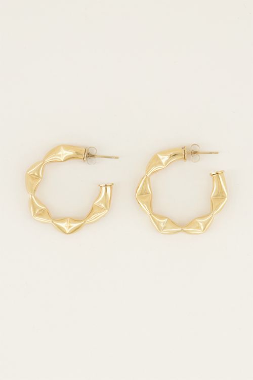 Brede oorringen met patroon | Oorringen bij My Jewellery