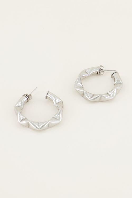 Brede oorringen met patroon | Oorringen bij My Jewellery