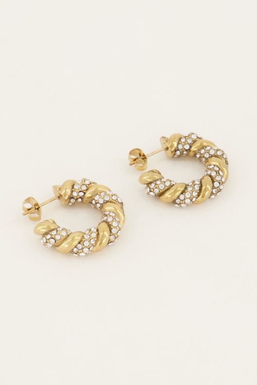 Boucles d’oreilles torsadées avec strass