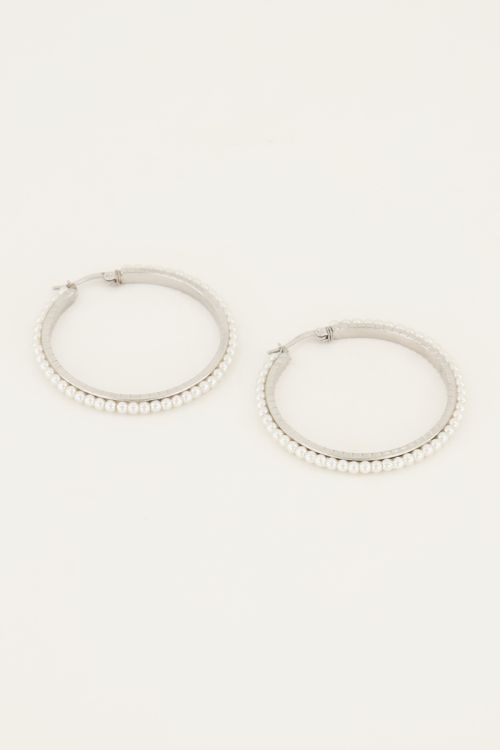 Oorringen parels groot