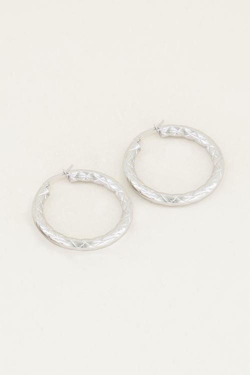 Hoop earrings checkered pattern | Statement earrings from My Jewellery