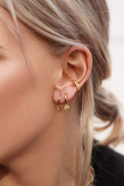 Ear cuff gevlochten, nep piercing