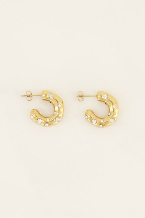Oorringen open met transparante stenen | My Jewellery