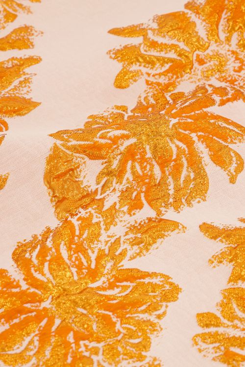 Orange jacquard top with floral details | My Jewellery