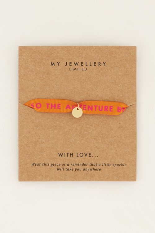 Oranje armband lint adventure | My Jewellery
