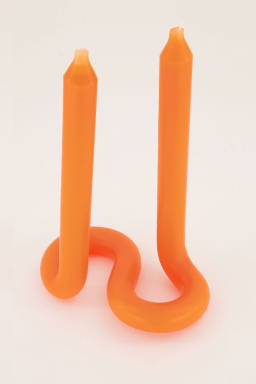 Oranje dubbele kaars met draai | My Jewellery