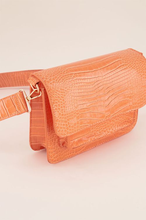 galblaas commando de eerste Oranje schoudertas met croco design | My Jewellery
