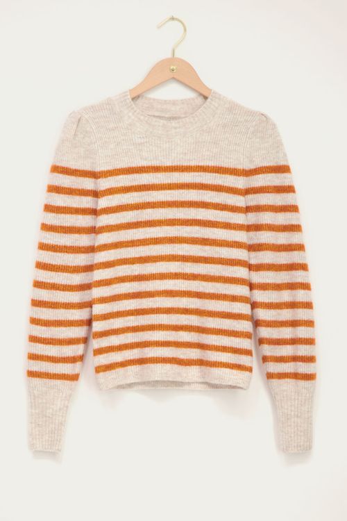 orange striped sweater