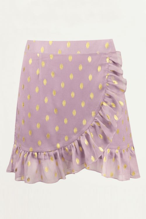 Overslagrok met gouden stippen, ruffle rok