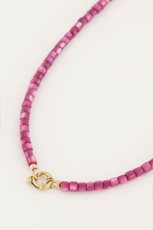 Paarse kralen ketting met slotje | My Jewellery