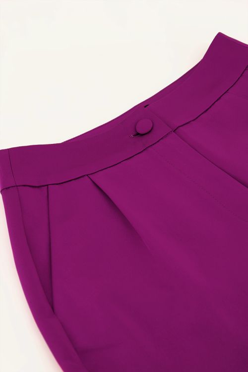 Paarse satijnen pantalon
