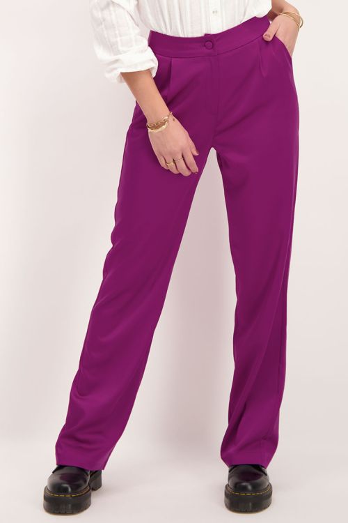 Paarse satijnen pantalon | Satijnen broek | My Jewellery