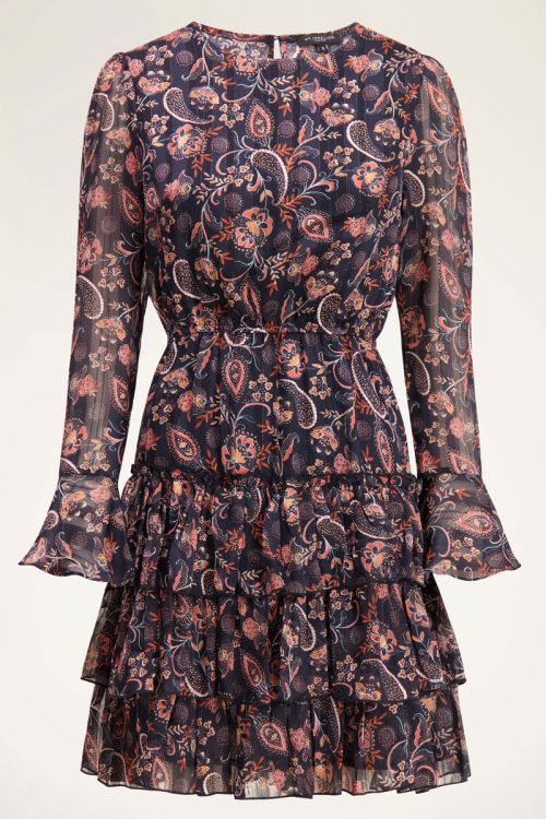 Zwarte jurk met paisley print & bloemen | My Jewellery