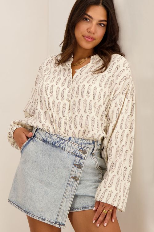 Witte blouse met paisley print | My Jewellery