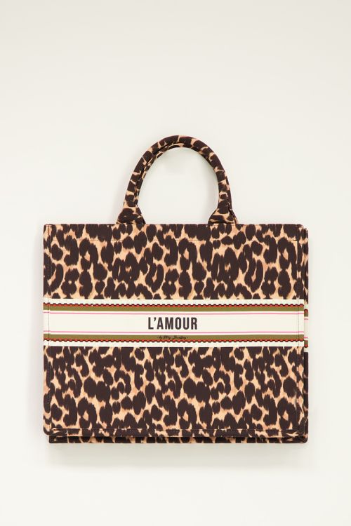 Shopper „l'amour“ mit Leopardenmuster