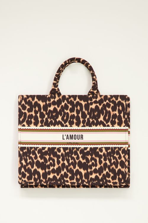 Leopard print l'amour tote bag| My Jewellery