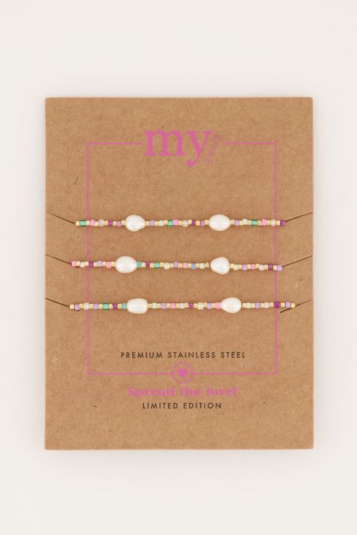 Pastel armbanden set van kralen