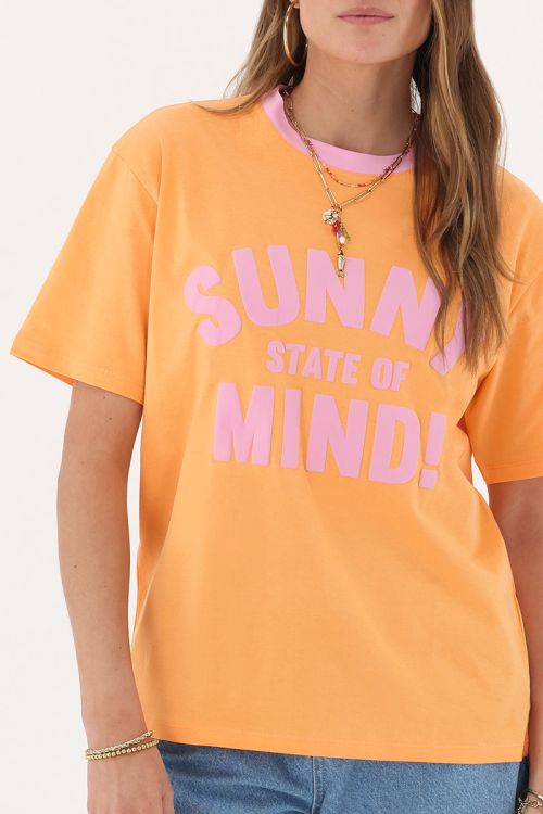 Peach T-shirt "Sunny state of mind" | My Jewellery