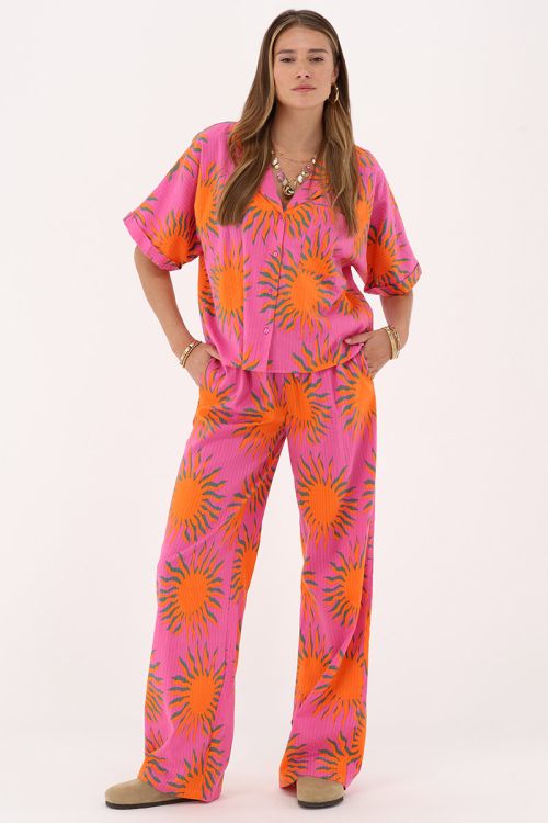 Pink blouse with sun print | My Jewellery