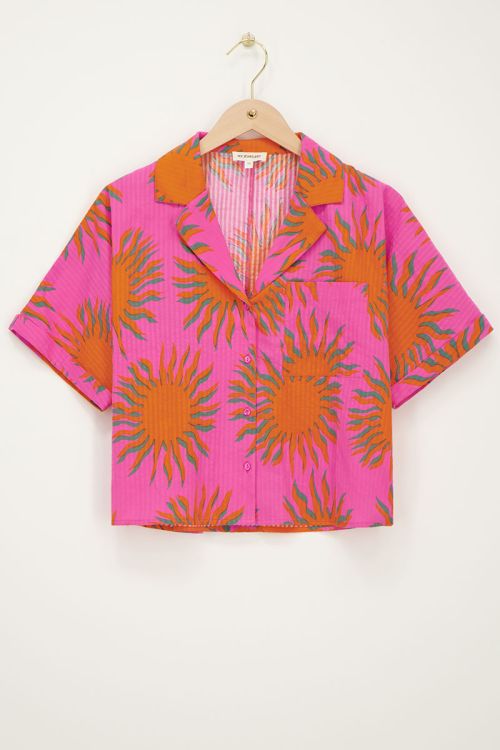 Pink blouse with sun print | My Jewellery