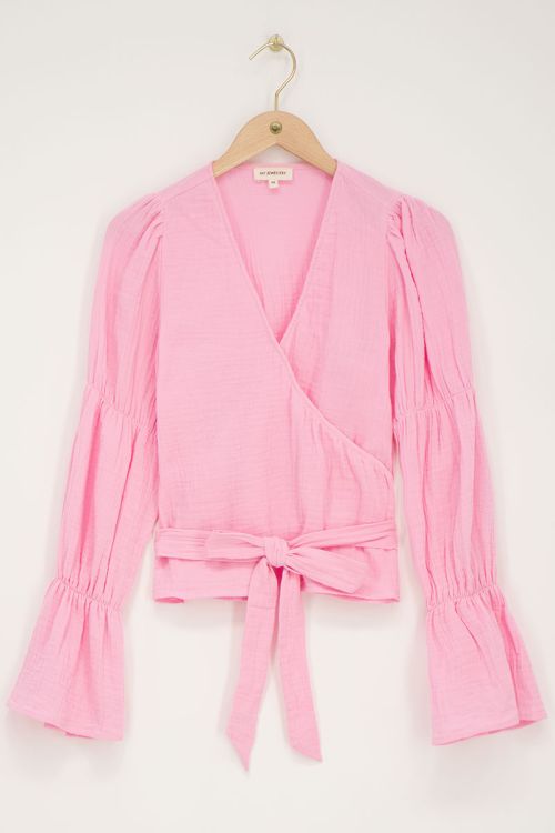 Pink bow blouse with wide sleeves | My Jewellery