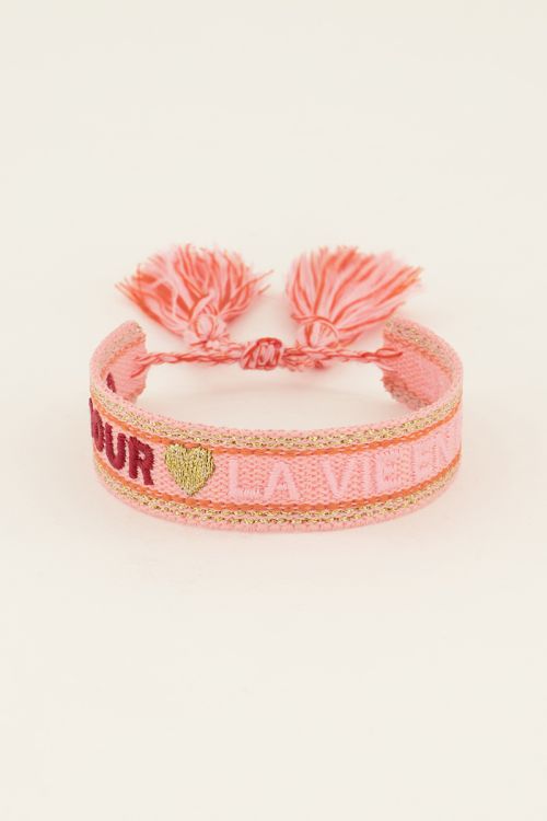 Roze bohemian armband amour | My Jewellery