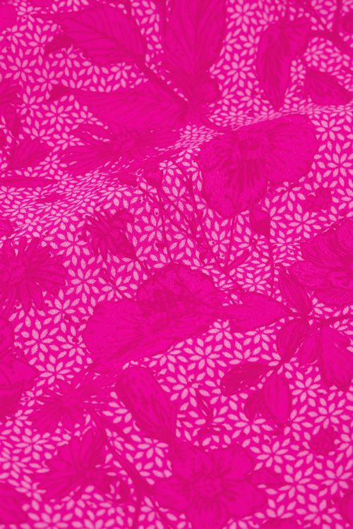 Roze midi rok met overlap en bloemenprint