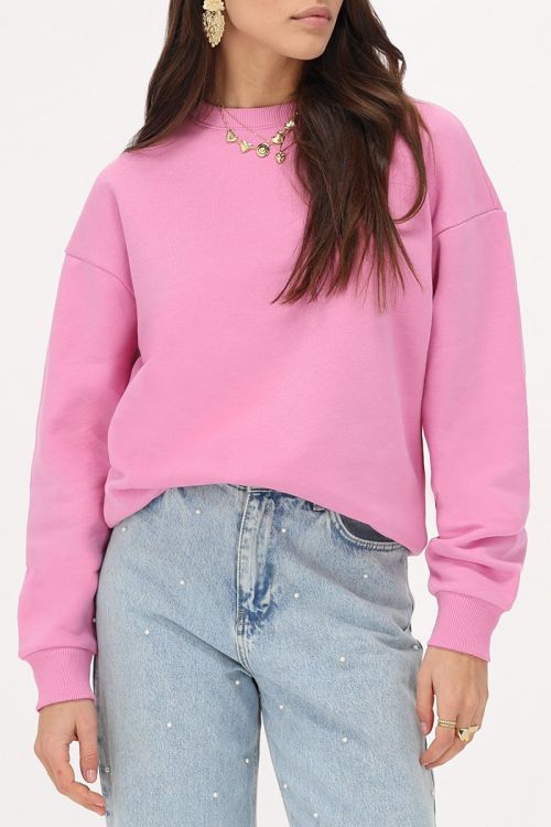 Pink oversized sweatshirt "Bonheur" | My Jewellery