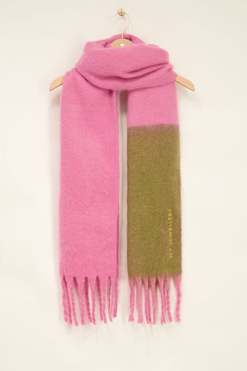 Pink scarf with green ombre | My Jewellery