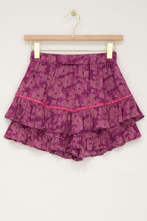 Pinker Skort mit Bändern und Blumenmuster