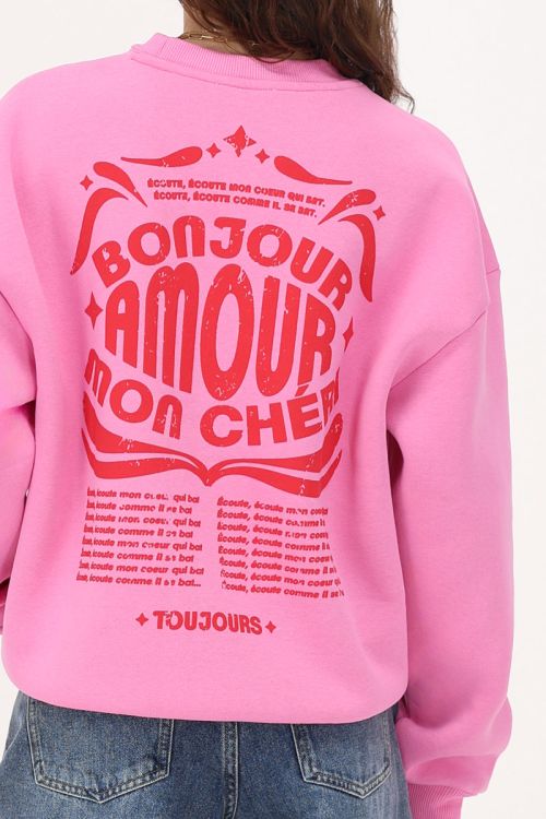 Sweater pink "Bonjour amour mon chéri"